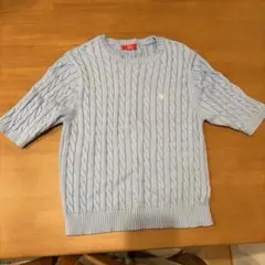 POLO 半袖 ケーブルニット ライトブルー M TKショップで購入