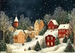 雪の村 ダイヤモンドペインティングモザイクアート制作キット