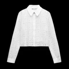 ZARA ザラ♡カットワーク刺繍入りシャツ　26　Sサイズ