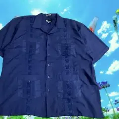 美品 OMEGA fashion 【3X✨️】オープンカラー キューバシャツ 希少のサムネイル