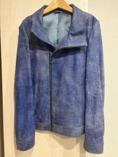 COMME CA MEN レザージャケット ブルー Lのサムネイル