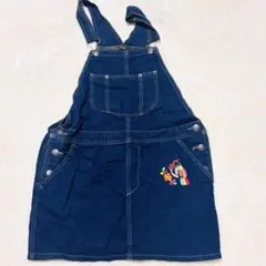 TITICACA チチカカ　刺繍デニムオーバーオール　サロペットスカートM 花鳥のサムネイル