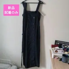 ロング　Lサイズ ネイビー　新品　グリーンパークス　トレンチ風　ロング丈