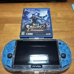 【動作品】PS Vita 本体 青 クリアケース付き PCH-2000