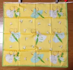 Dior 花柄イエローハンカチ 約50cm
