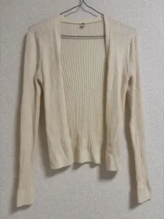 UNIQLO リブカーディガン 長袖 オフホワイト M