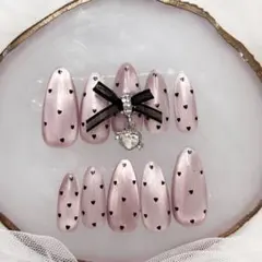 254♡数量限定　ネイルチップ ワンホン マグネット　ちゅるん フレンチガーリー