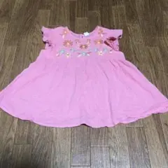SHEIN ピンク 花柄刺繍 チュニック 122