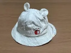 耳付きホワイトベビー帽子 42cm