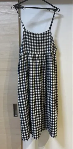 samansa mos2 ギンガムチェックキャミソールワンピース