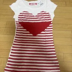 ZARA TRF ハート柄 ボーダー 半袖カットソー S