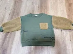 オリーブグリーン フリース袖 トレーナー