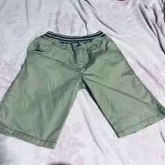 140cm オリーブグリーン ハーフパンツ