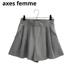 美品　アクシーズファム　axes femme　レース付ショーパン　M　グレー