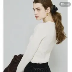 coca ウォッシャブル 極上ニット クルーネック M アイボリー