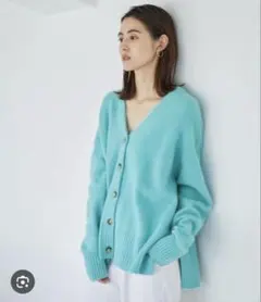 ROPE ターコイズブルー　ボタン付きカーディガン
