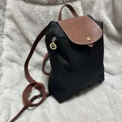 最終値下げ！Longchamp ロンシャン プリアージュ リュック 黒 レザーのサムネイル