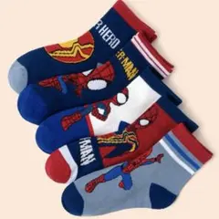【新品未使用】スパイダーマン靴下　5足セット　子供用　15センチ〜23センチ