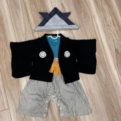 ベビー袴　袴風ロンパース　3点セット　80cm 初節句　こどもの日