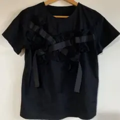 C*n様 ブラック リボン装飾 半袖Tシャツ　ドゥーザムール　ブラックのサムネイル