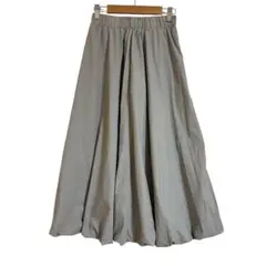 Bab バブ バルーンスカート グレージュ ウエストゴム ポケット付 ロング丈