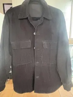 GU コーデュロイオーバーサイズ シャツ.ジャケット M 黒