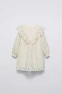 ZARA フリルフラワー刺繍ワンピース