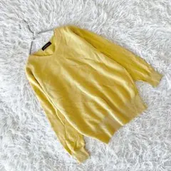 《グリーンレーベルリラクシング》 ウールVネックニットプルオーバー カシミヤ混