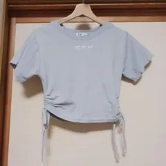 OLIVE des OLIVE ライトブルー クロップドTシャツ