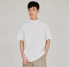 ヘインズHanes モックネックTシャツ 25SS ホワイト2枚、ブラック2枚