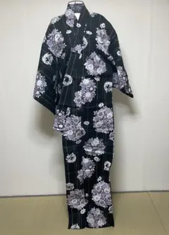 浴衣　未使用　黒　花柄