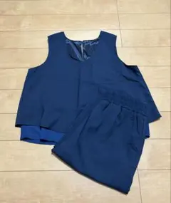 アズノウアズ セットアップ ノースリーブ テーパードパンツ ネイビー
