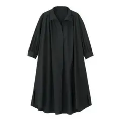 GU Aライン シャツワンピース チュニック 七分袖 Sサイズ ネイビー