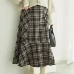 ロペピクニック チェックセミマーメイドスカート ハイウエスト