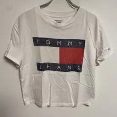 TOMMY JEANS ロゴプリント クロップドTシャツ ホワイト 半袖 Sのサムネイル