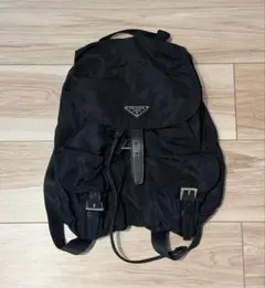 【美品】PRADA ナイロン リュック デイパック 三角ロゴ 巾着 テスート