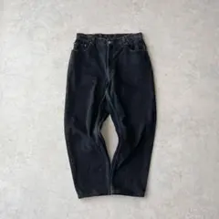 00s Levi's 550 後染めブラック 赤文字 リラックスフィット
