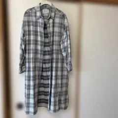 チェック柄ロングシャツ