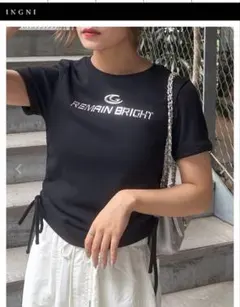 INGNI ロゴプリント 半袖Tシャツ ブラックのサムネイル