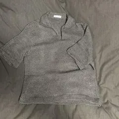 ZARA ニットポロシャツ カーキ系