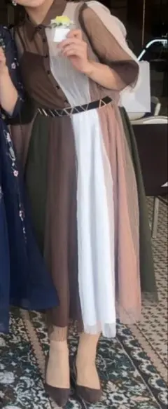 ワンピース　カラードレス　秋　 結婚式　二次会