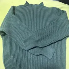 リブ編み グリーンニット Fサイズ