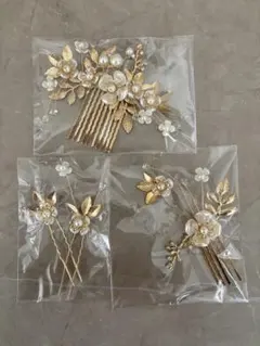 【新品】髪飾り　かんざしヘアピン4点セット　留袖　結婚式