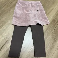プティマイン　スカッツ ピンク コーデュロイ ハートボタン　100