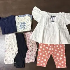 【90】夏服 女の子 レギンス ボトムス ズボン Tシャツ　まとめ売り　西松屋