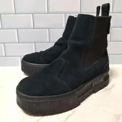 PUMA プーマ メイズ チェルシー スエード ブーツ 24 サイドゴア 黒