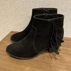 オリエンタルトラフィック　フリンジ付きショートブーツ　ブラック