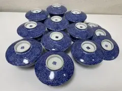 古伊万里 染付 花唐草模様 レトロ 明治 蓋付き茶碗 10客 蓋13客