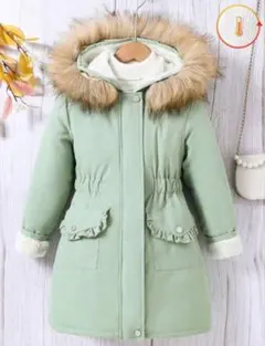 【美品】SHEIN裏フリースコートサイズ11-12Yミントグリーン