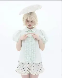 sovisoon】dot frill satin mini skirt - メルカリ